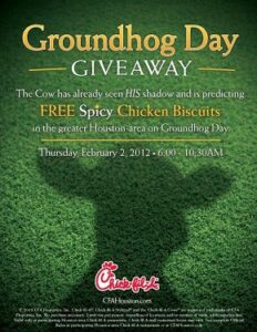 Chick-fil-A Groundhog Day Giveaway: Free Spicy Chicken Biscuit February 2