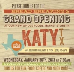 Whole Foods Market Katy: Grand Opening Day Fun January 30