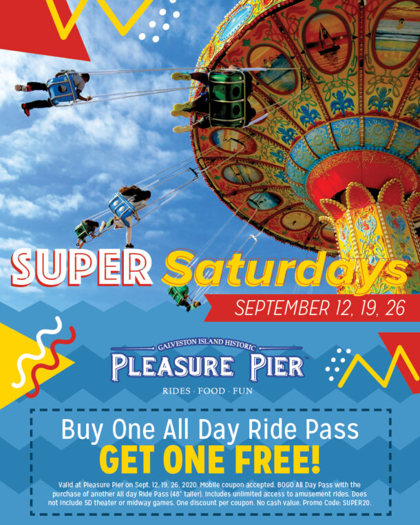 Pleasure Pier Super Saturdays Enjoy Buy One, Get One Free Pricing on