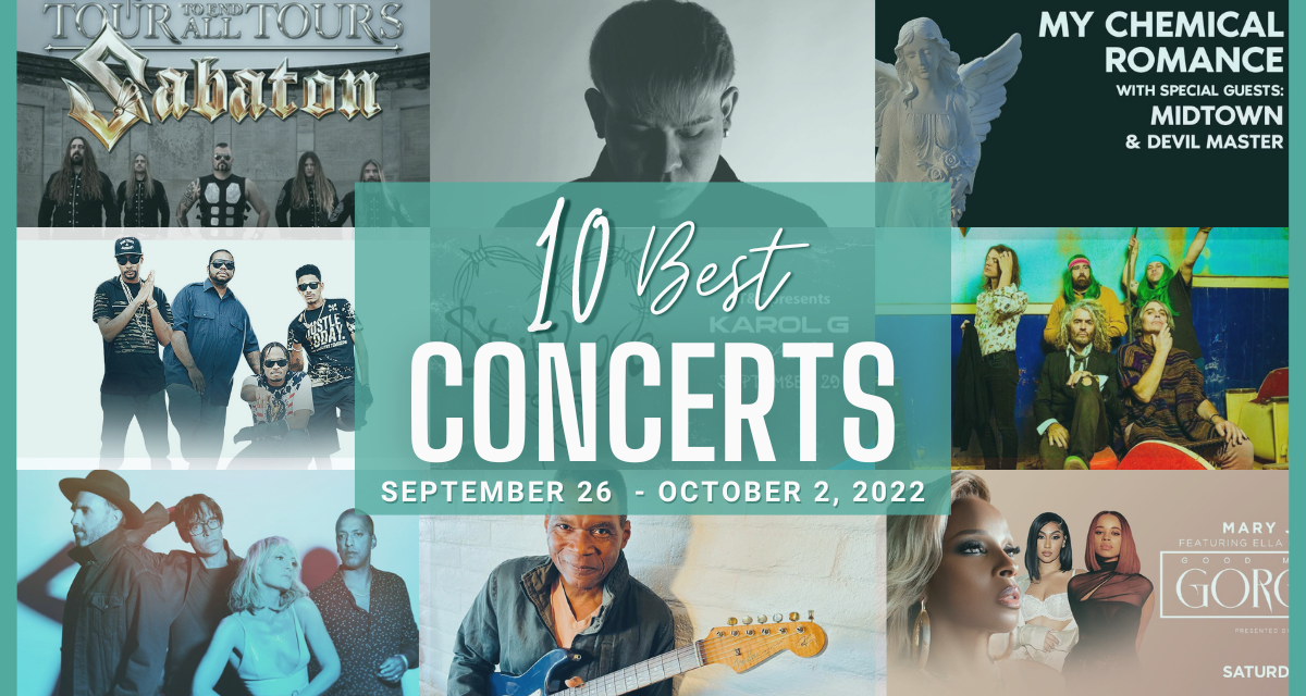 Top 10 Houston concerts this week of September 26, 2022 include Mary J. Blige, My Chemical Romance, Bone Thugs N Harmony, and more!